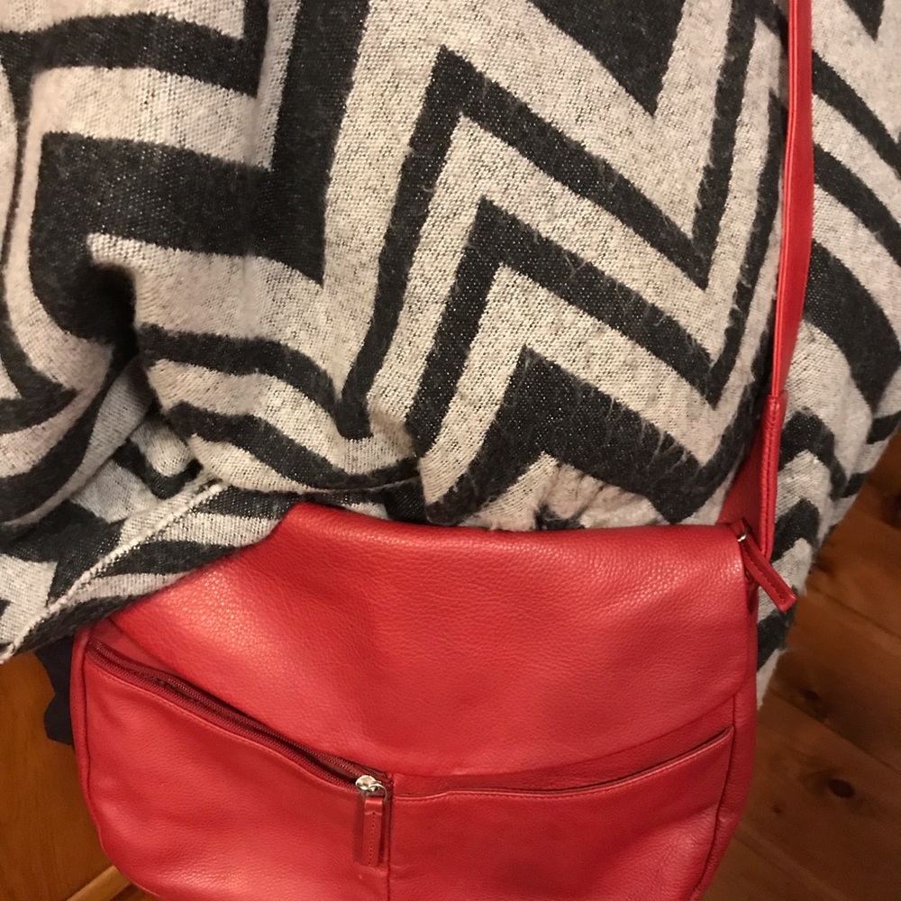 Wilson red leather crossbody purse